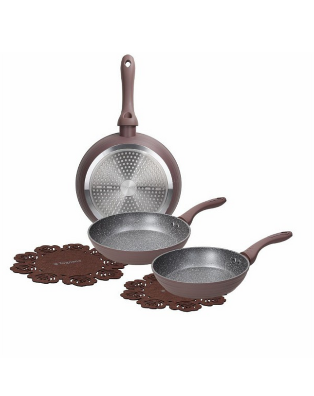 Tognana Cookware Set Of 3 Pans Cm 20/24/28 Cooking circle - Cacao/Ardesia