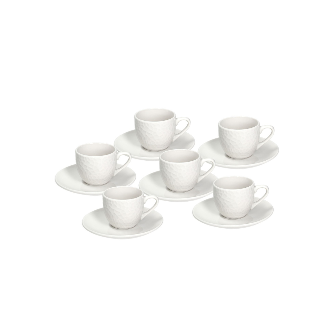 Tognana Porcelain Set Of 6 Coffee Cup & Saucer Golf Bianco