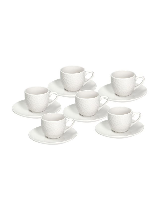 Tognana Porcelain Set Of 6 Coffee Cup & Saucer Golf Bianco