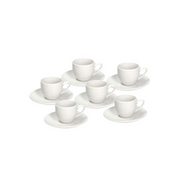 Tognana Porcelain Set Of 6 Coffee Cup & Saucer Golf Bianco - Cookette