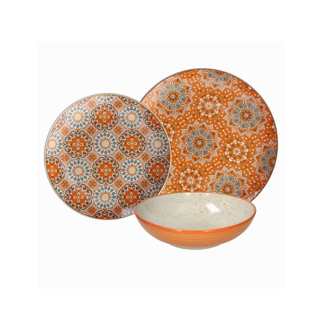 Tognana Porcelain Dinnerware - Serveware Table Set 18 Pcs Metropolis Curcuma - Cookette