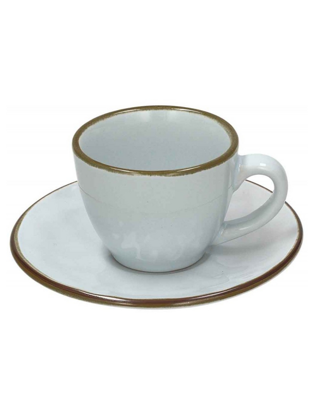 Tognana Stoneware Set of 6 Coffee Cup & Saucer Naturalia - Beige/Gray/Green