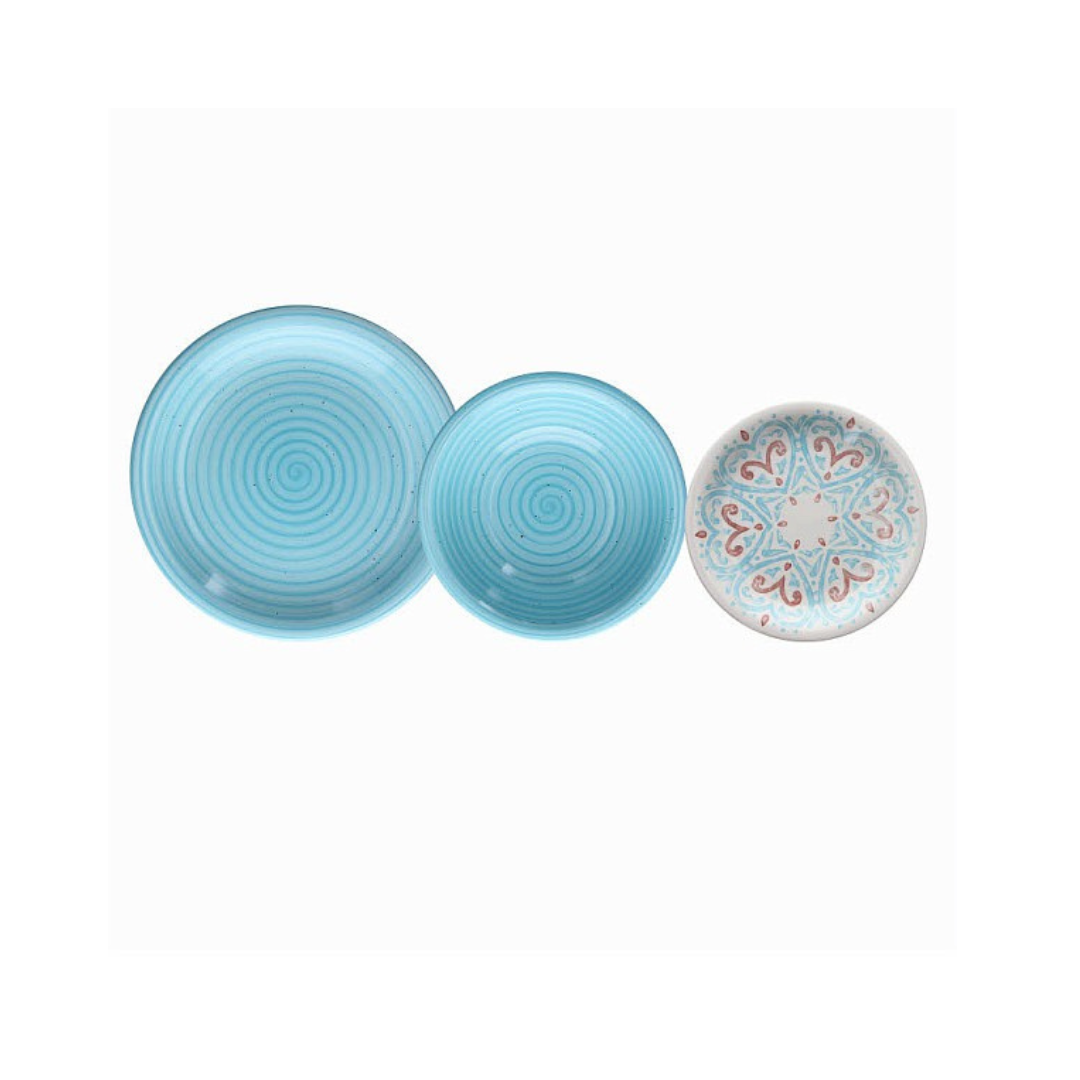 Tognana Stoneware Dinnerware - Serveware Table Set 18 Pcs Louise Tangeri - Cookette