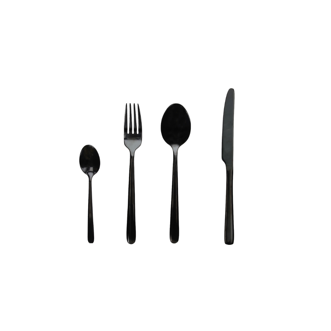 Tognana Antony 24 Pcs Cutlery Set - Black - Cookette