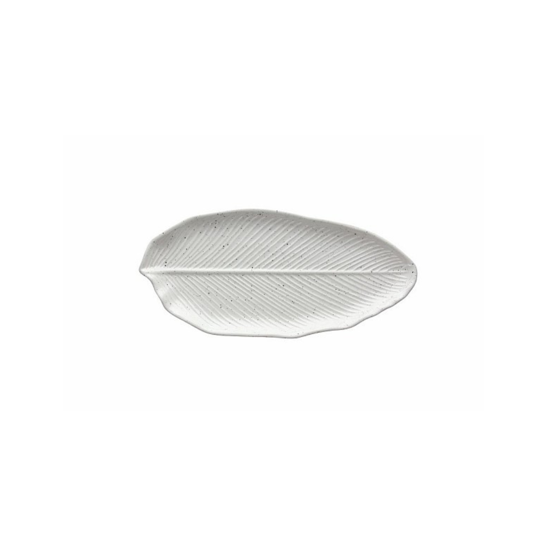 Tognana Leaf Shaped Plate  Relief Zelda - White