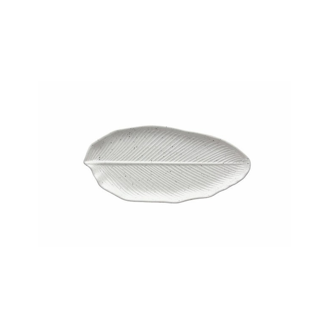 Tognana Leaf Shaped Plate Relief Zelda - White - Cookette