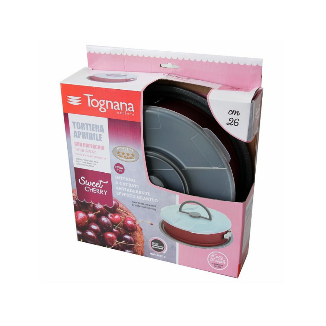 Tognana Non-Stick Carbon Steel Bakeware - Spring Form Baking Pan Cm26 Take Away Sweet Cherry - Cookette