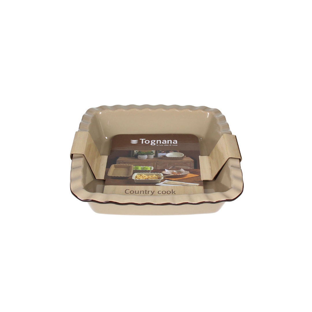 Tognana Rectangular/Square Ceramic Baking Dish - Country Cook Cream/Taupe