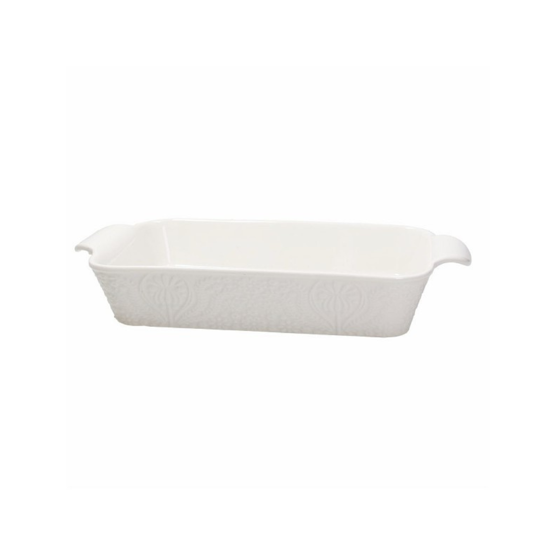 Tognana Porcelain Rectangular Baking Dish - Baking Pan Ornament Copenaghen White - Cookette