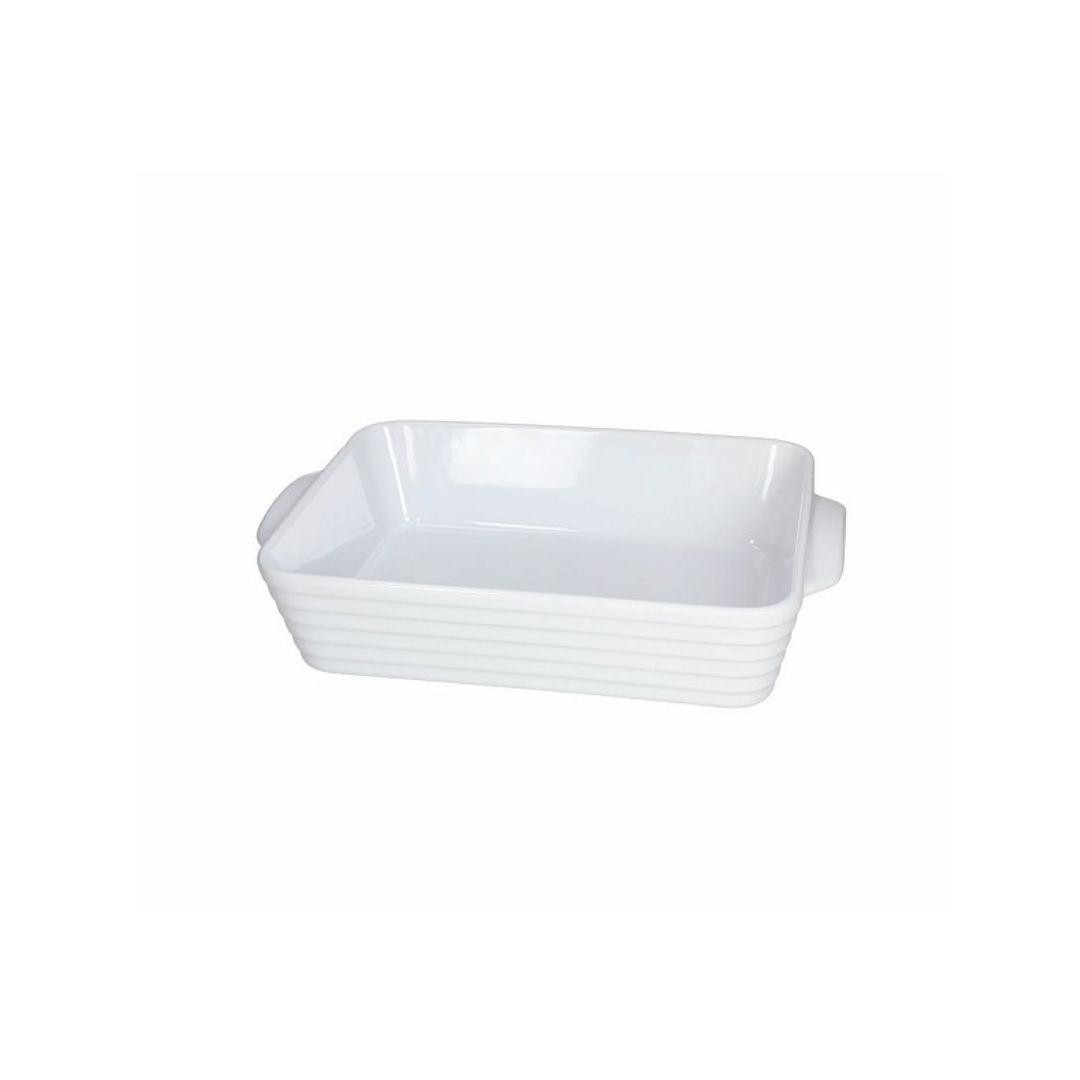 Tognana Ceramic Rectangular Baking Dish - Baking Pan S/M/L- Cook Rings - White