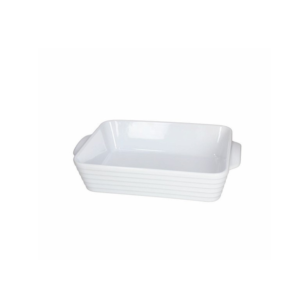 Tognana Ceramic Rectangular Baking Dish - Baking Pan S/M/L- Cook Rings - White - Cookette