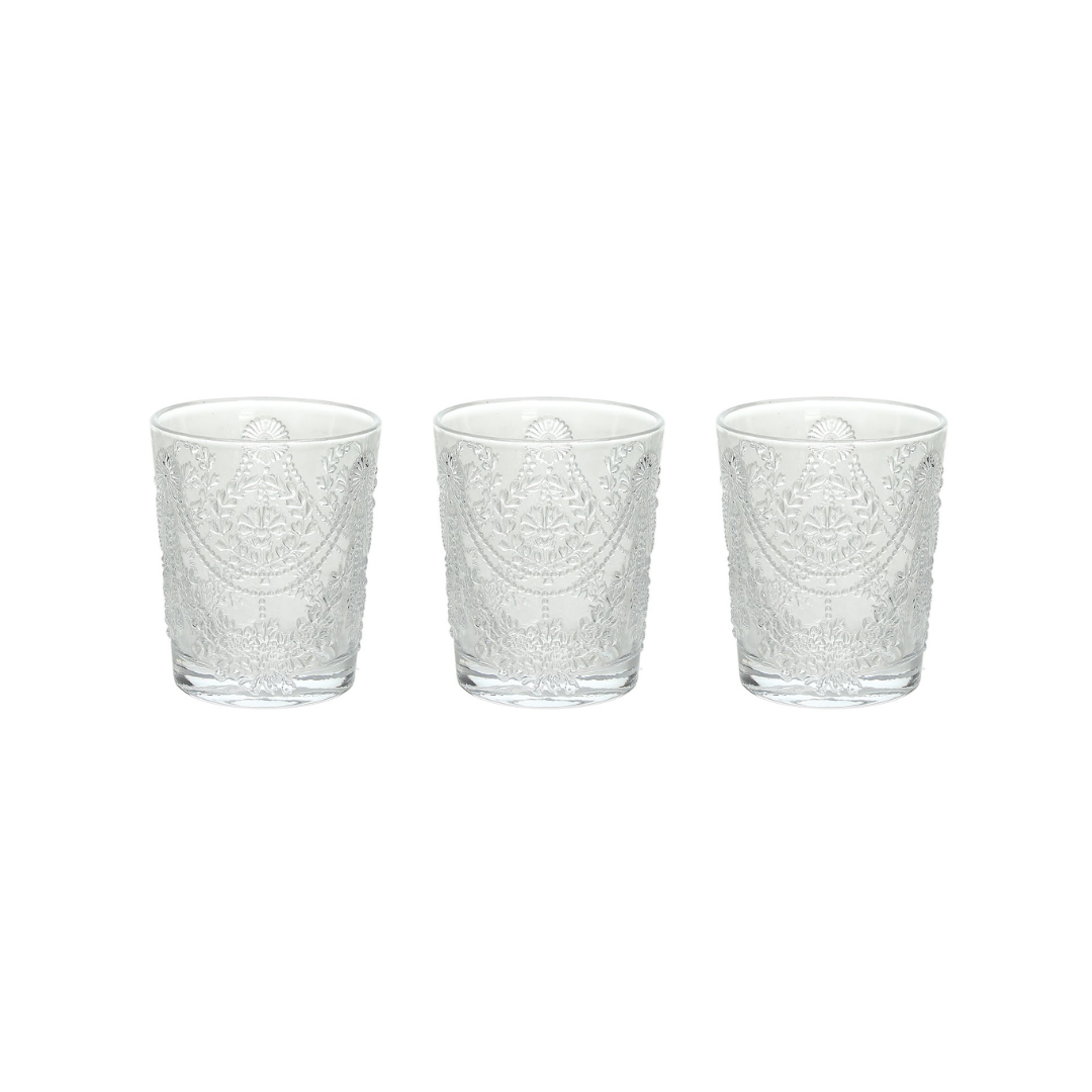 Tognana Drinkware Set/Tumbler Set Savoia-Set 3 Glasses Cc320 Glass Trasparent/Green