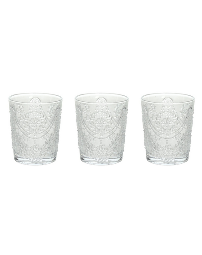 Tognana Drinkware Set/Tumbler Set Savoia-Set 3 Glasses Cc320 Glass Trasparent/Green