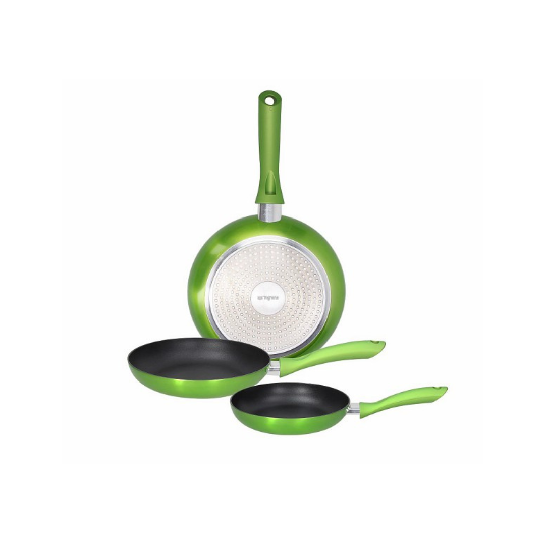 Tognana Cookware Set Of 3 Pans Cm 20+24+28 Grancucina - Shiny Green