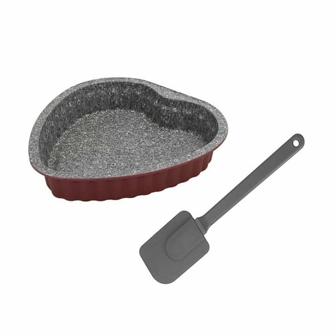 Tognana Carbon Steel Bakeware Set/Baking Pan Set Heart Cm 24+Spatula - Sweet Cherry - Cookette
