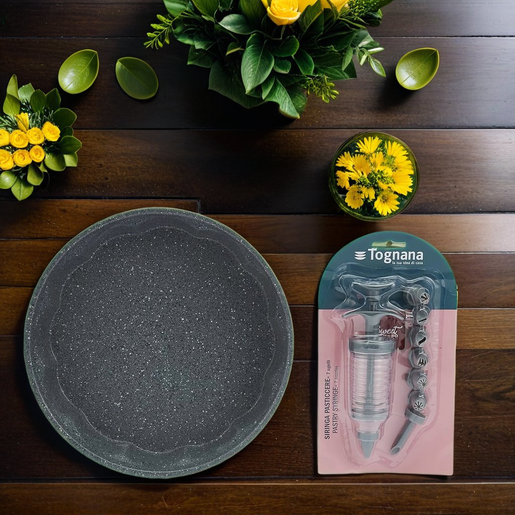 Tognana Sweet Cherry Corolla Bakeware Set with Pastry Syringe – Carbon Steel | Durable, Non-Stick, Easy to Clean