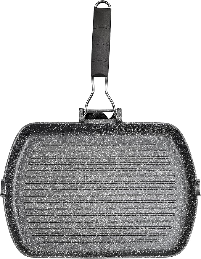 Tognana Mythos Marble Non-Stick Rectangular Grill Pan 34x24cm - Premium Griddle for Healthy Grilling