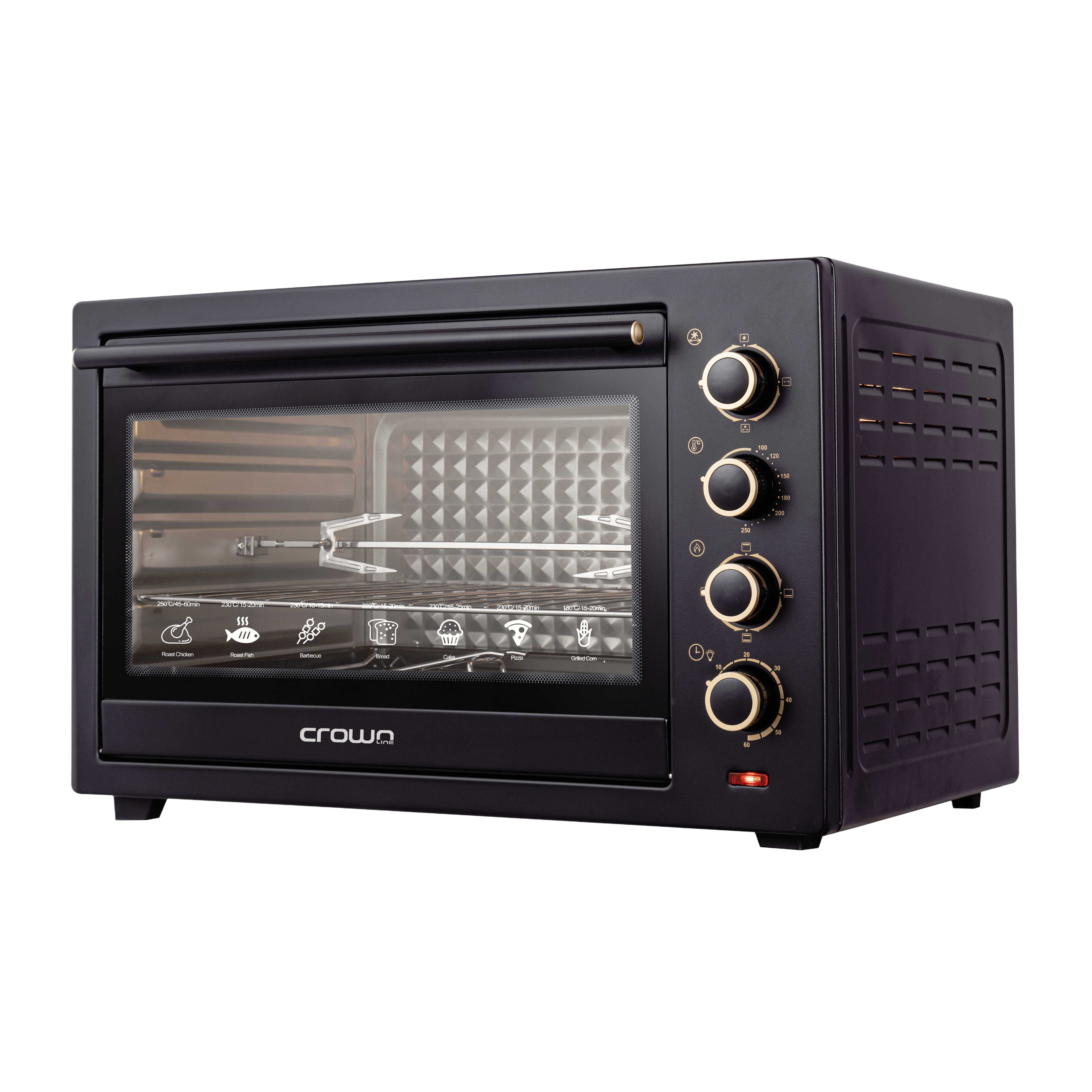Crownline EO-438 60L electric oven with glass door and stainless steel accents.