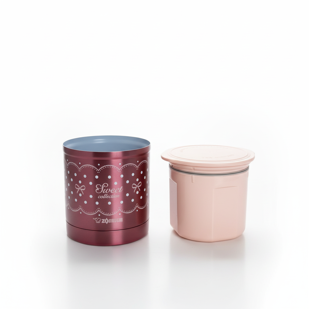 Zojirushi Premium Vacuum Insulated Jar - Beige/Pink