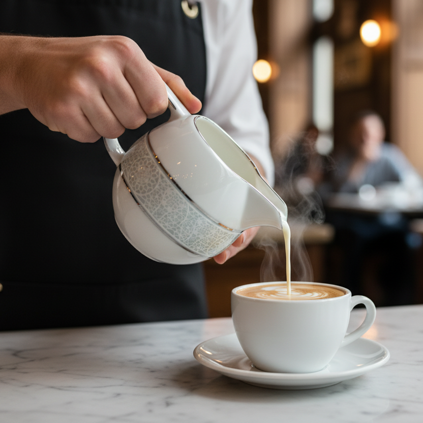 Tognana Odeon Bianco Porcelain Creamer 250cc – Elegant Milk & Cream Server for Restaurant & Home Use