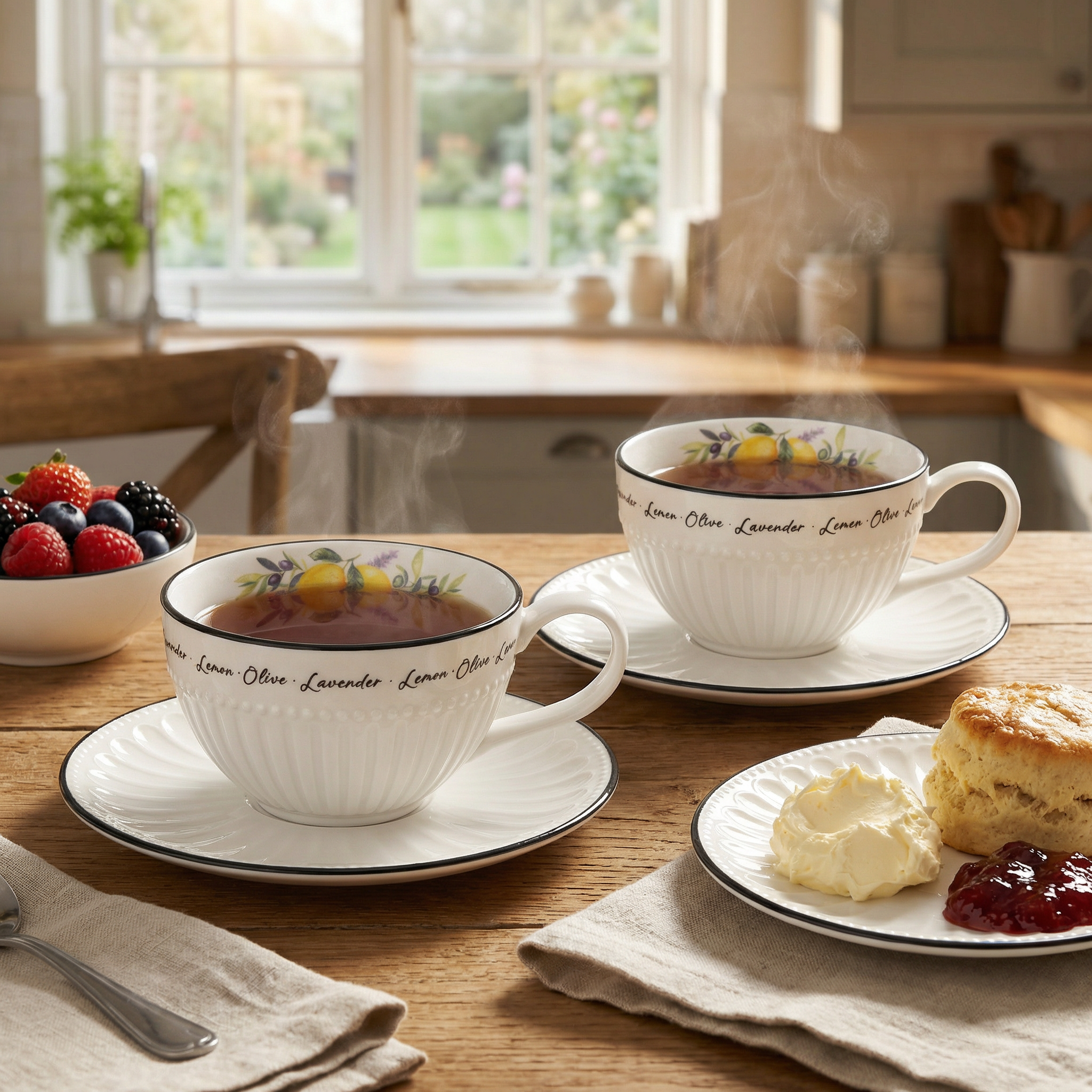 Fissman Set of 2 cups PROVENCE 250 ml with saucers (porcelain)