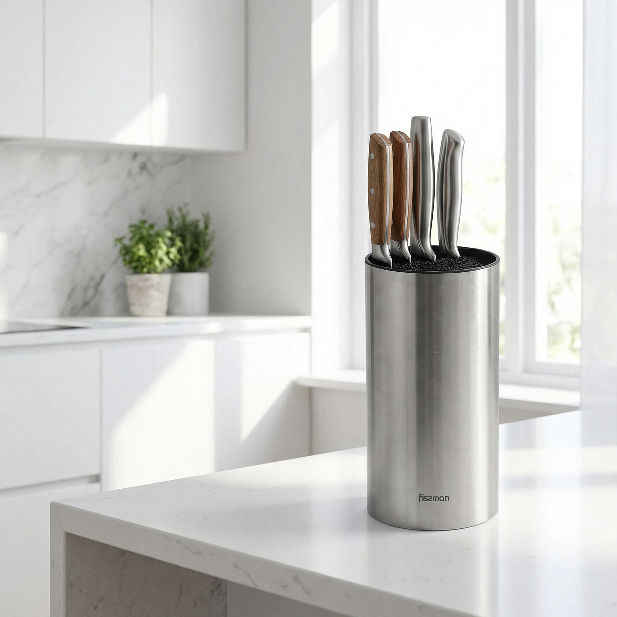 Fissman Kitchen Knife Organizer 11x11x22 cm (Stainless Steel)