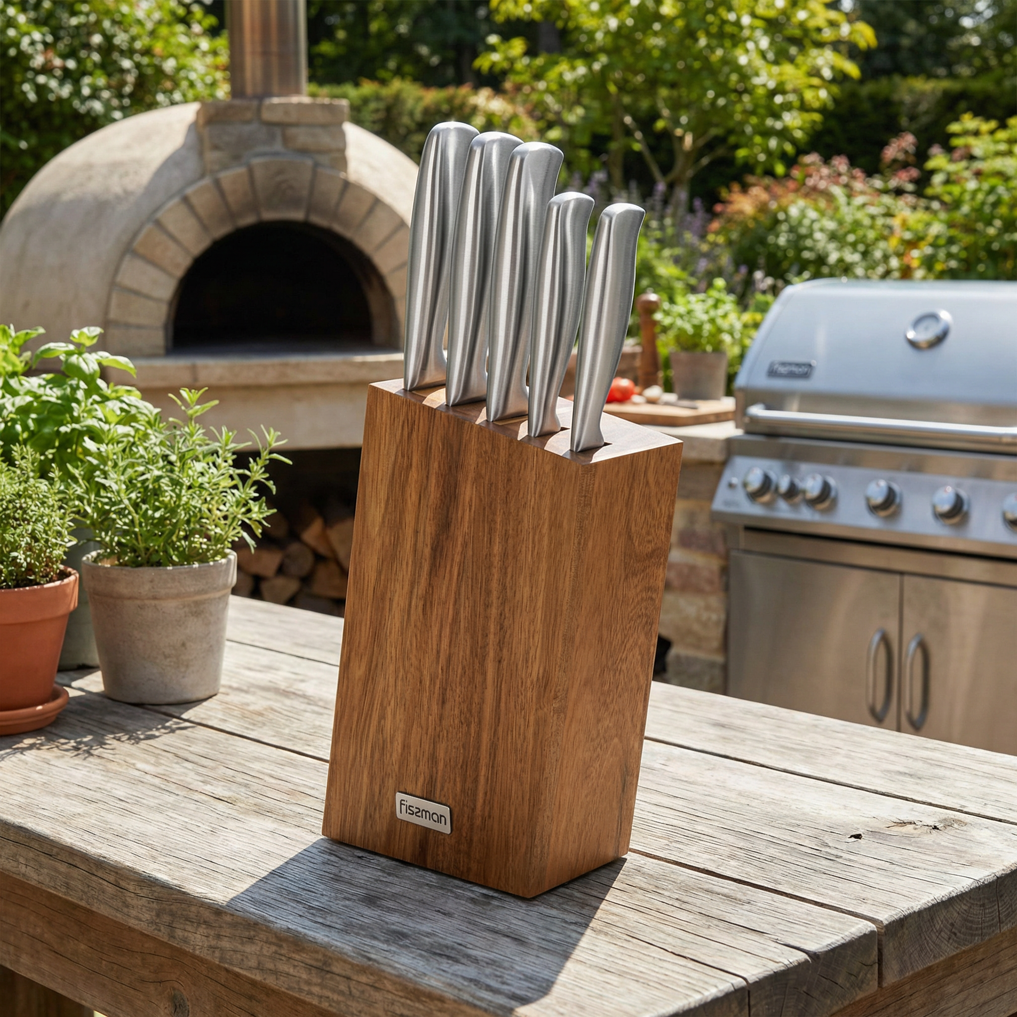 Fissman 6-Piece Knife Set Nagatomi with Acacia Wooden Block with Stand