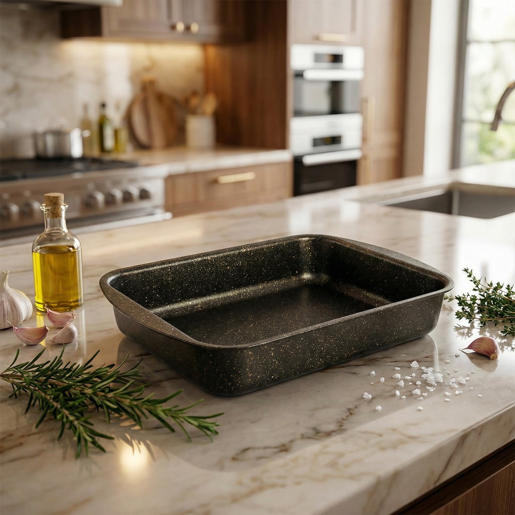 Rossetti.Black And Gold - 35X25CM /25x18cm Rectangular Baking Pan