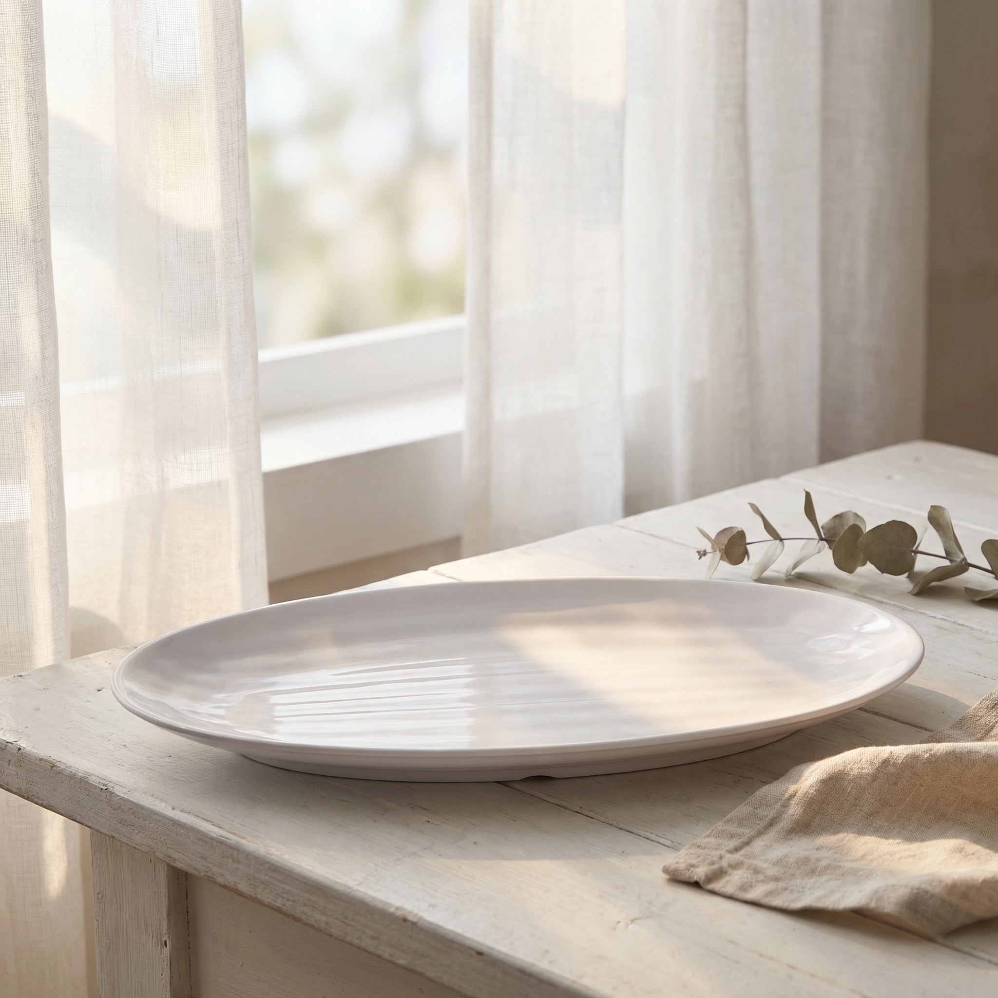 Tognana Oval Tray Show Plate Professional White Melamine