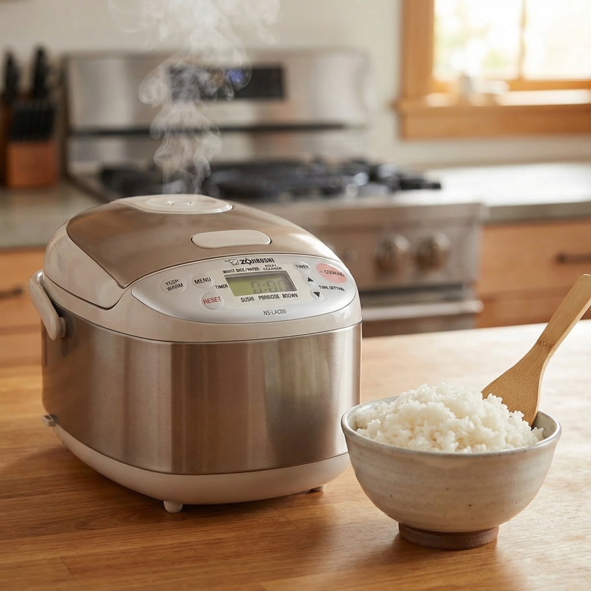 ojirushi NS-LAQ05 - 0.5L Electronic Micom Rice Cooker & Warmer – Stainless Steel | Compact Japanese Rice Cooker