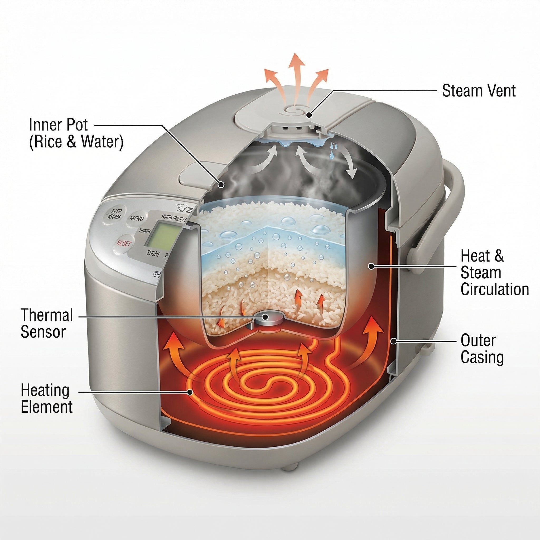 ojirushi NS-LAQ05 - 0.5L Electronic Micom Rice Cooker & Warmer – Stainless Steel | Compact Japanese Rice Cooker