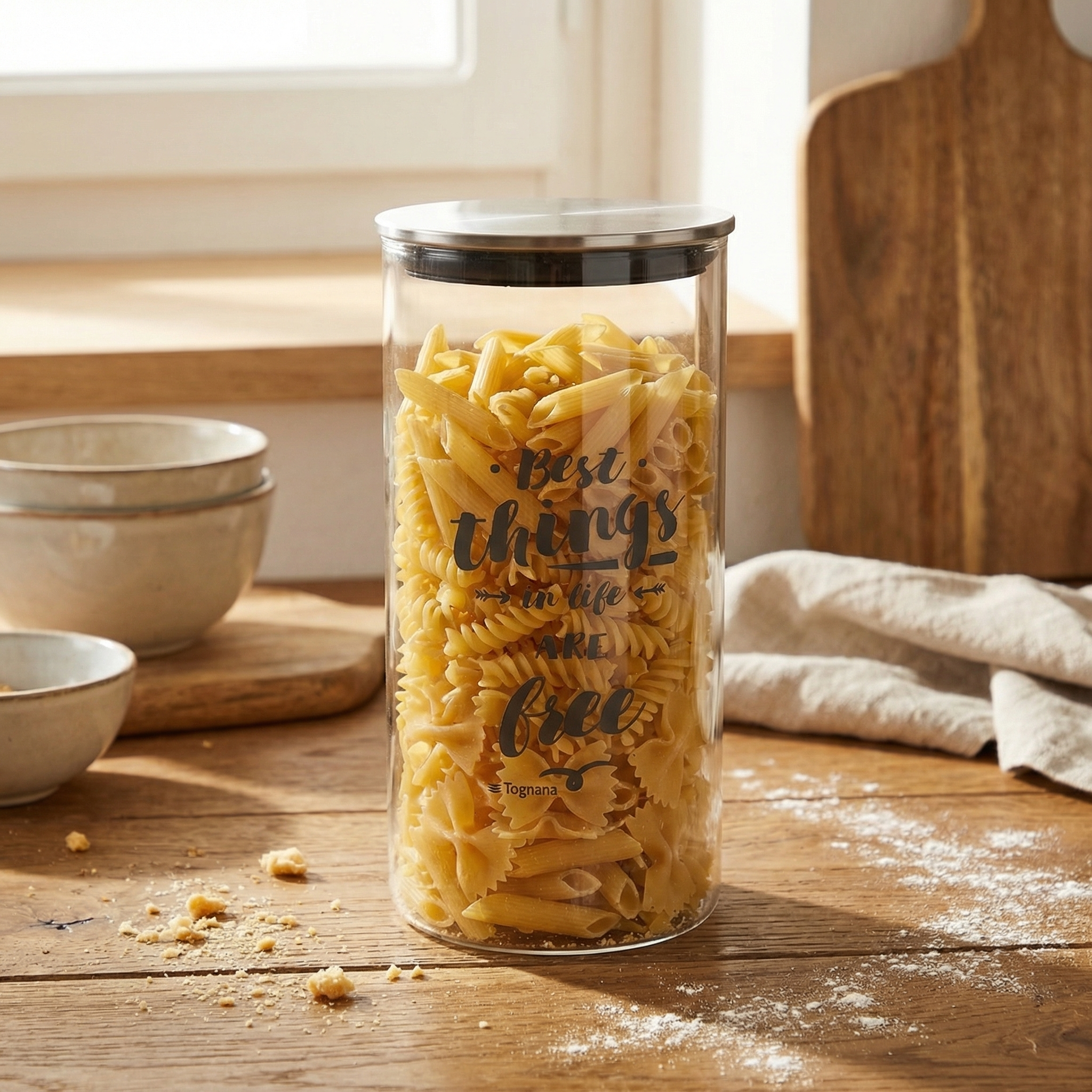 Tognana Dolce Casa Industrial Glass Jar – Airtight Food Storage Container (Small / Medium / Large)