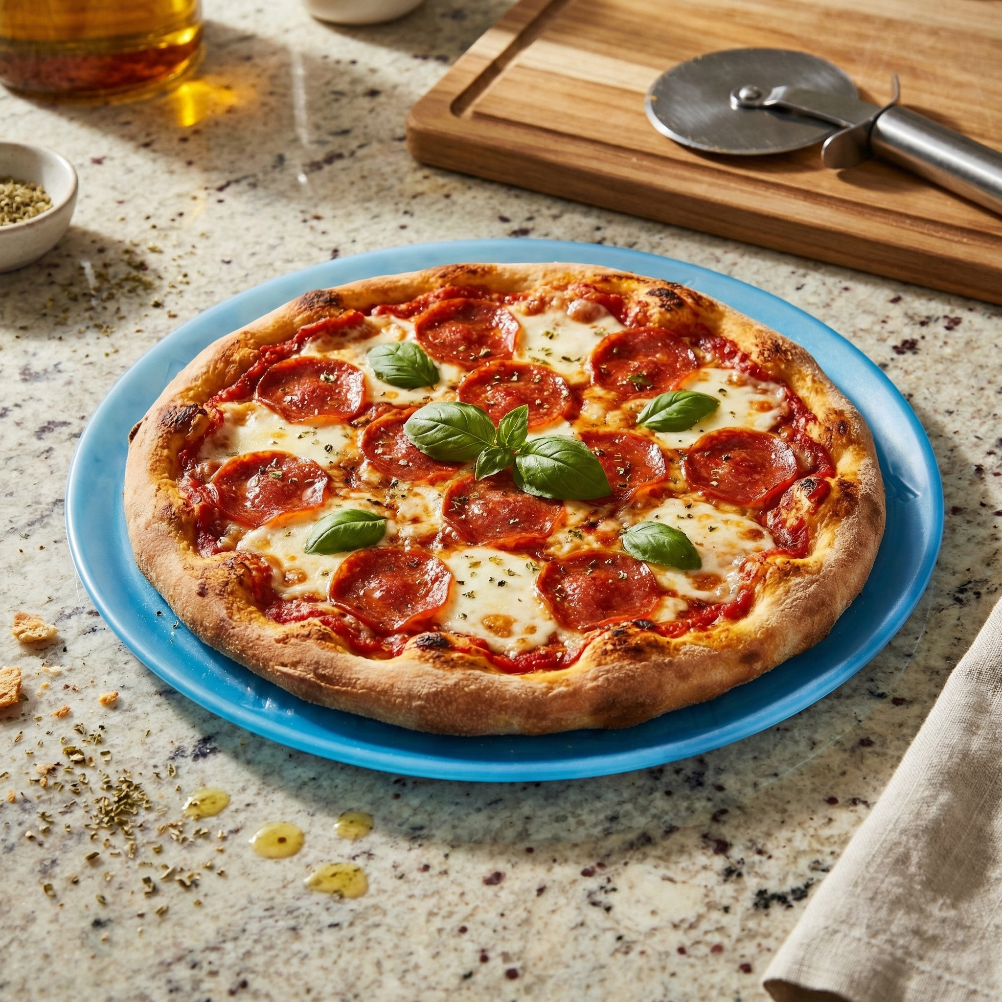 Tognana Cinzia 33cm Porcelain Pizza Plate – Professional Grade, Azzurra Blue Italian Design
