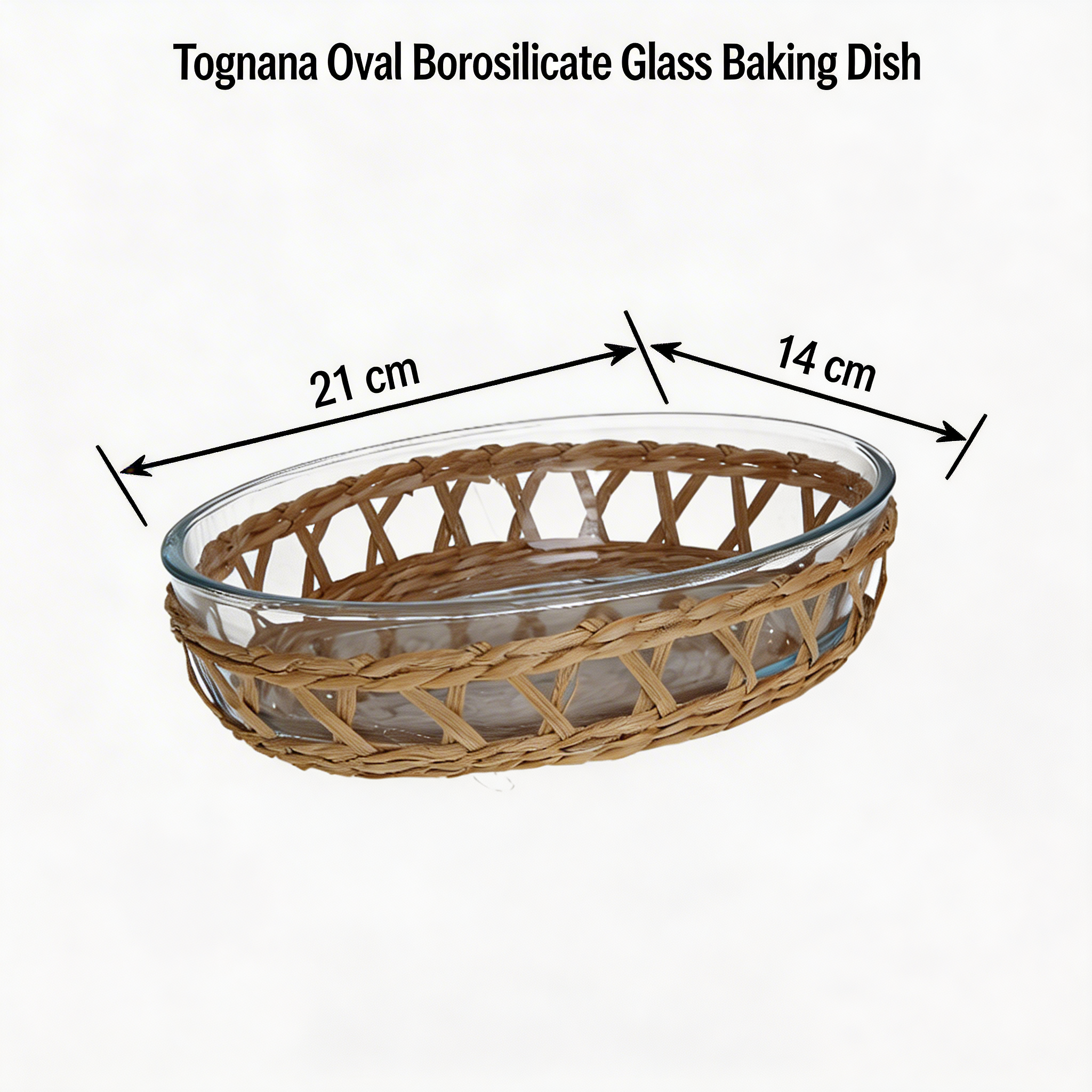 Oval Borosilicate Glass Baking Dish - 26x18cm / 21 x 14 cm