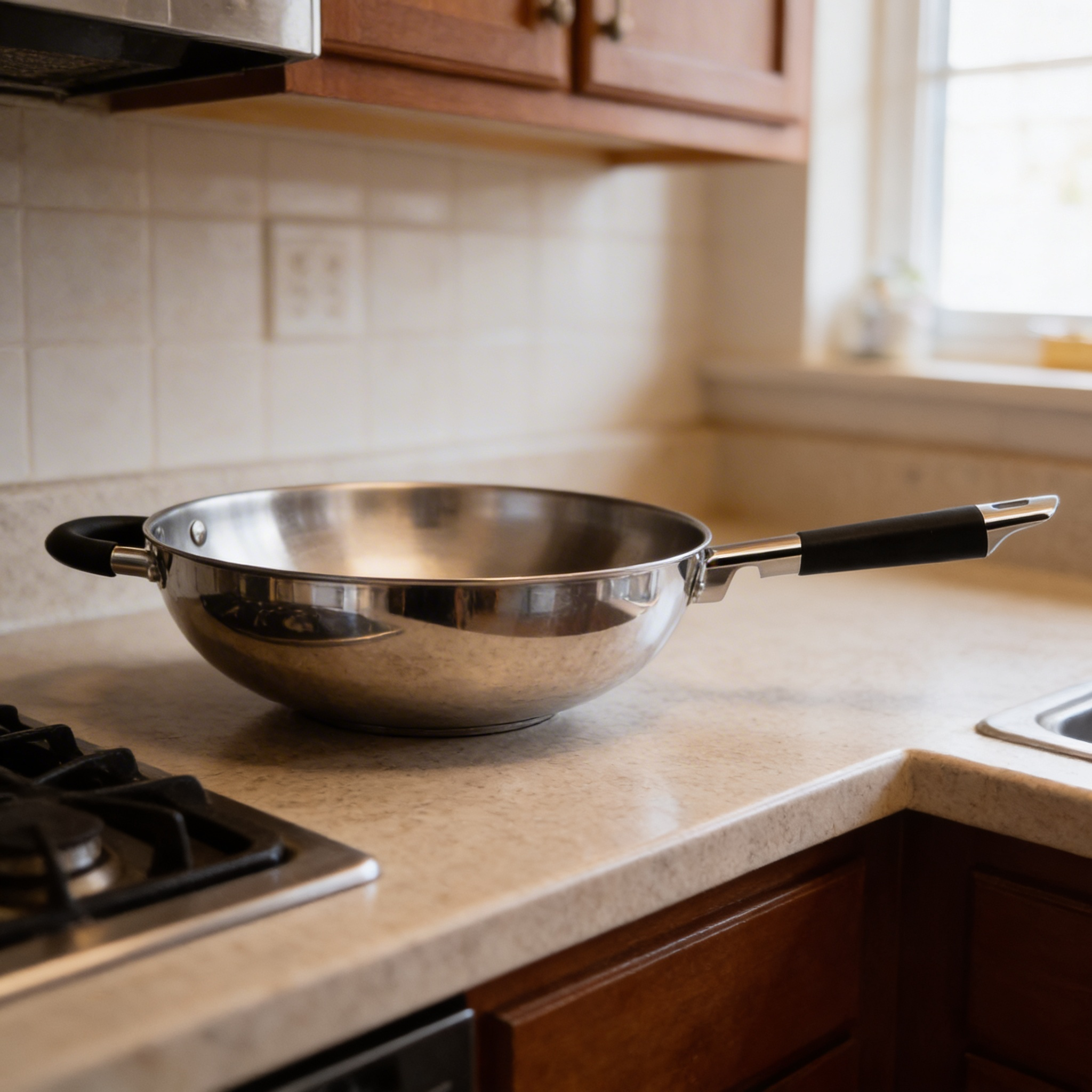Art Couisine 28Cm Ss Stir Fry Wok W/ Helper Without Lid  # 1381