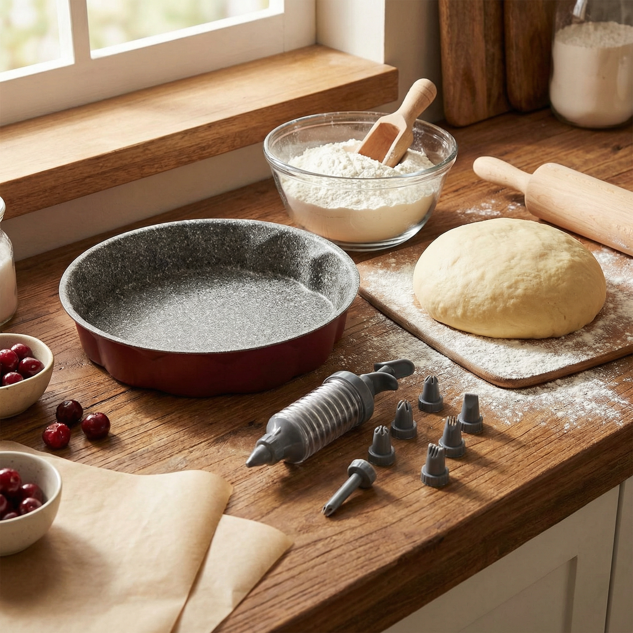 Close-up of non-stick carbon steel baking tray 24cm Tognana