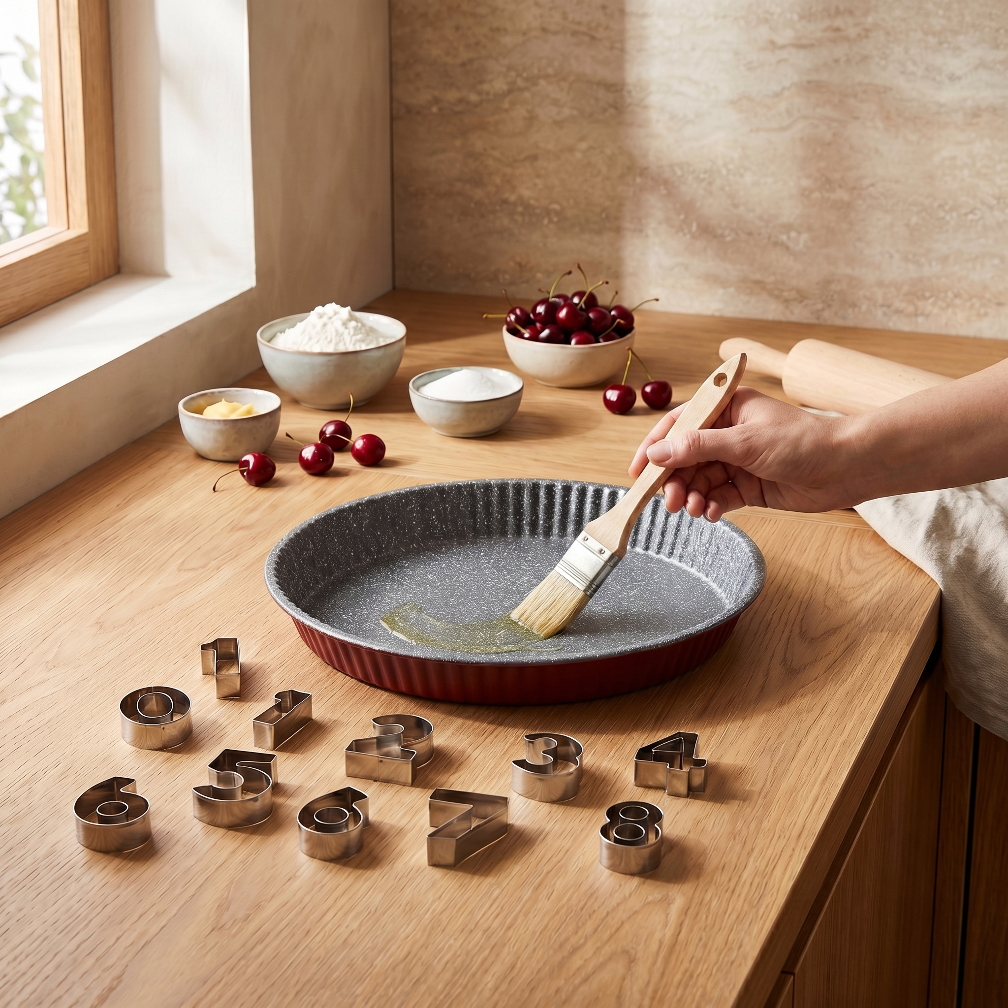 Tognana sweet cherry 11-Piece Adjustable Number & Letter Cake Pan Set – Maroon