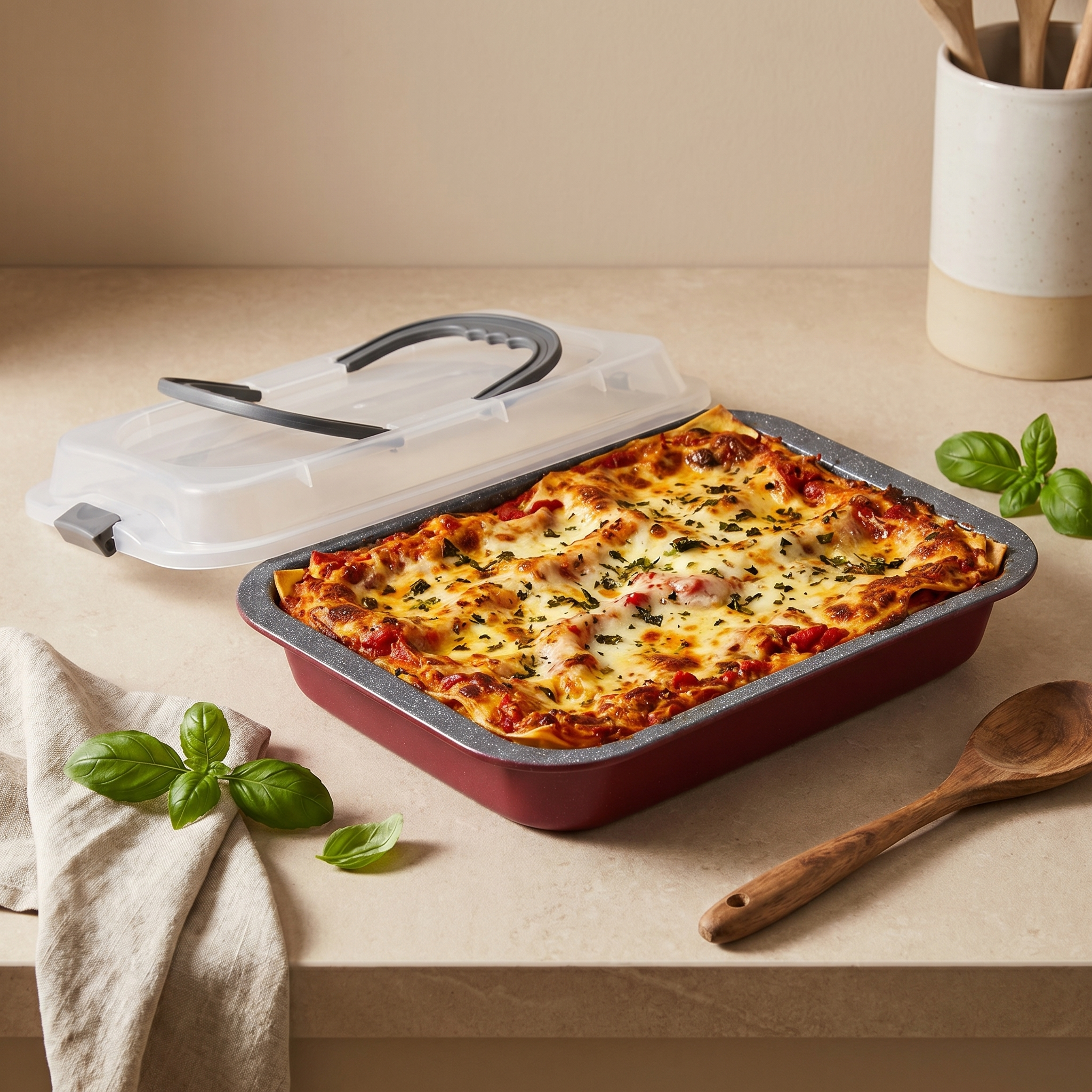 Tognana Sweet Cherry Lasagna Baker with lid | 32x22cm Non-Stick Pan
