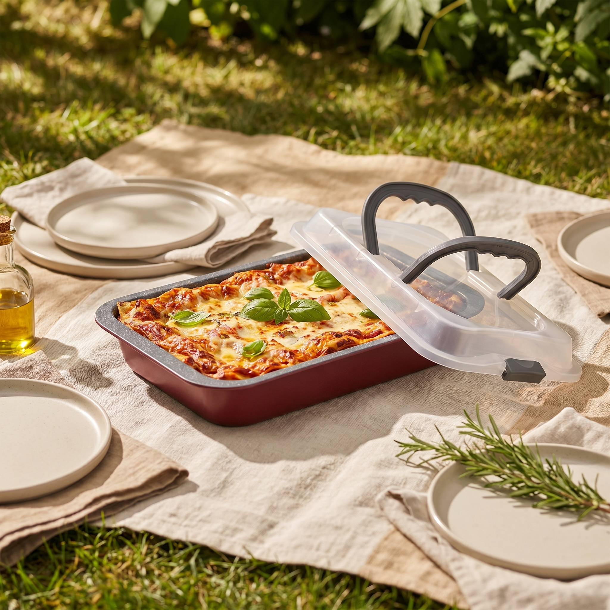 Tognana Sweet Cherry Lasagna Baker with lid | 32x22cm Non-Stick Pan
