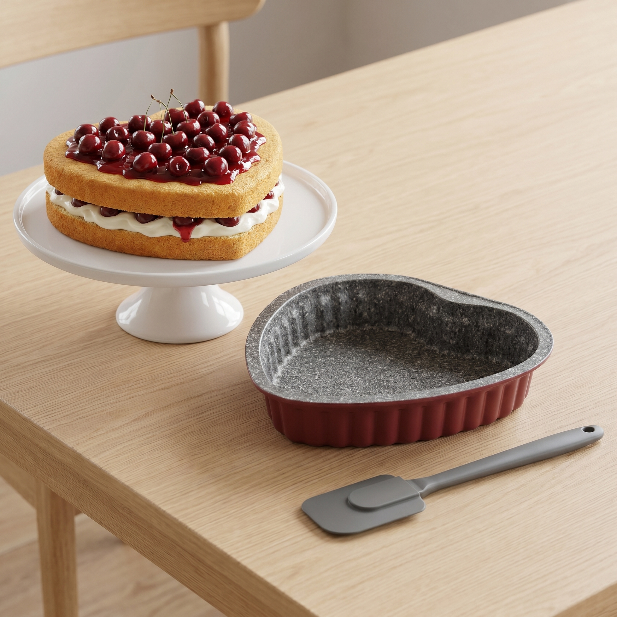 Non-Stick-Heart-Cake-Pan-with-Silicone-Spatula-Tognana