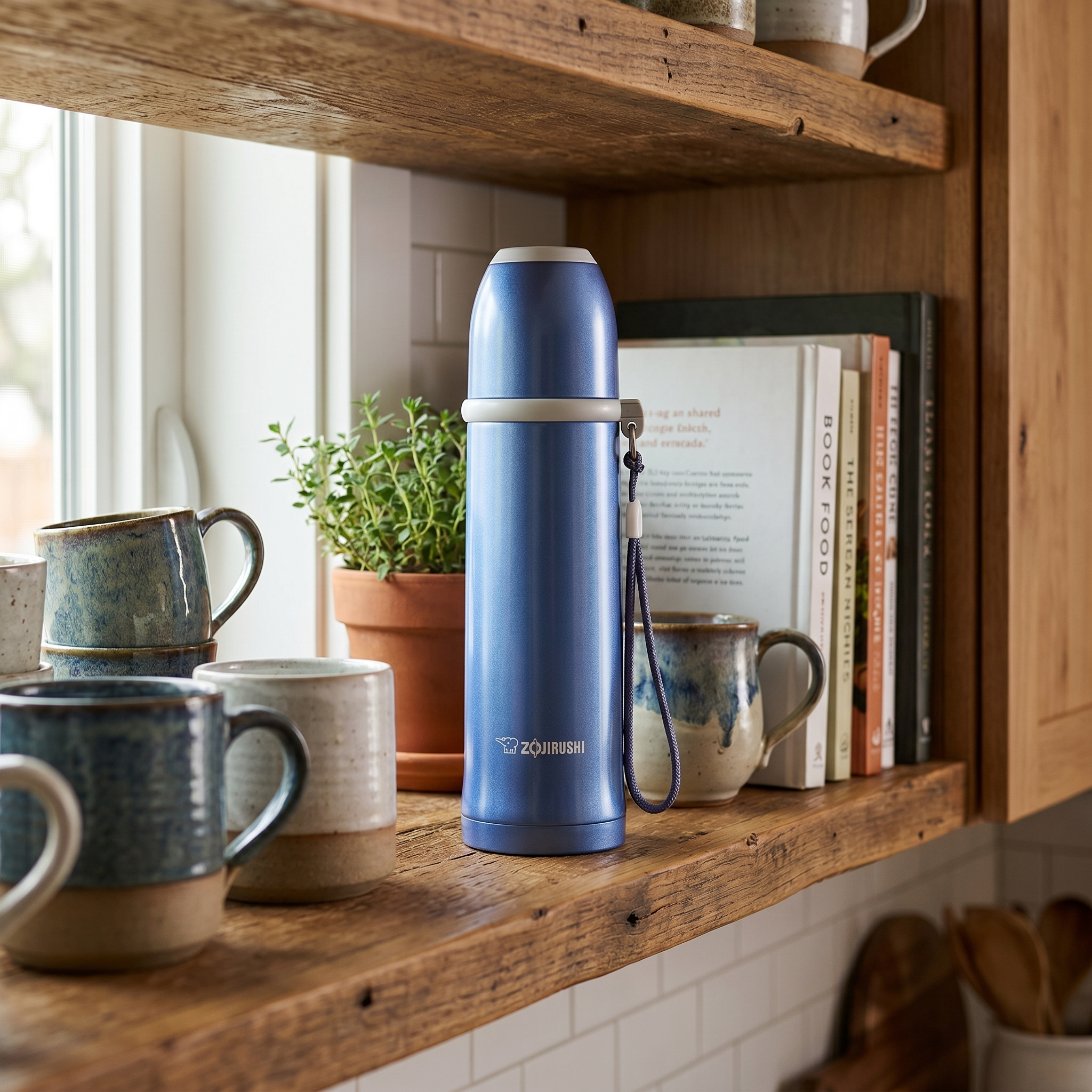 Zojirushi SS-PCE25 Stainless Bottle with Cup - 250ml Blue