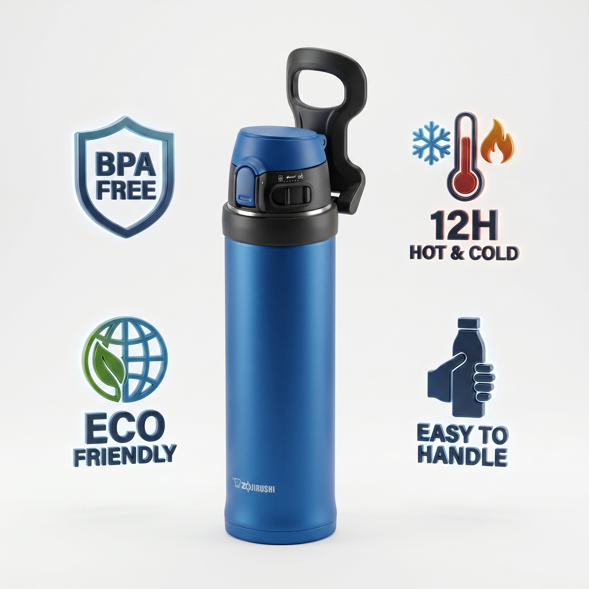 Zojirushi SM-QAF48/60 Flip-and-Go Insulated Mug | 0.48L Leak-Proof Mug