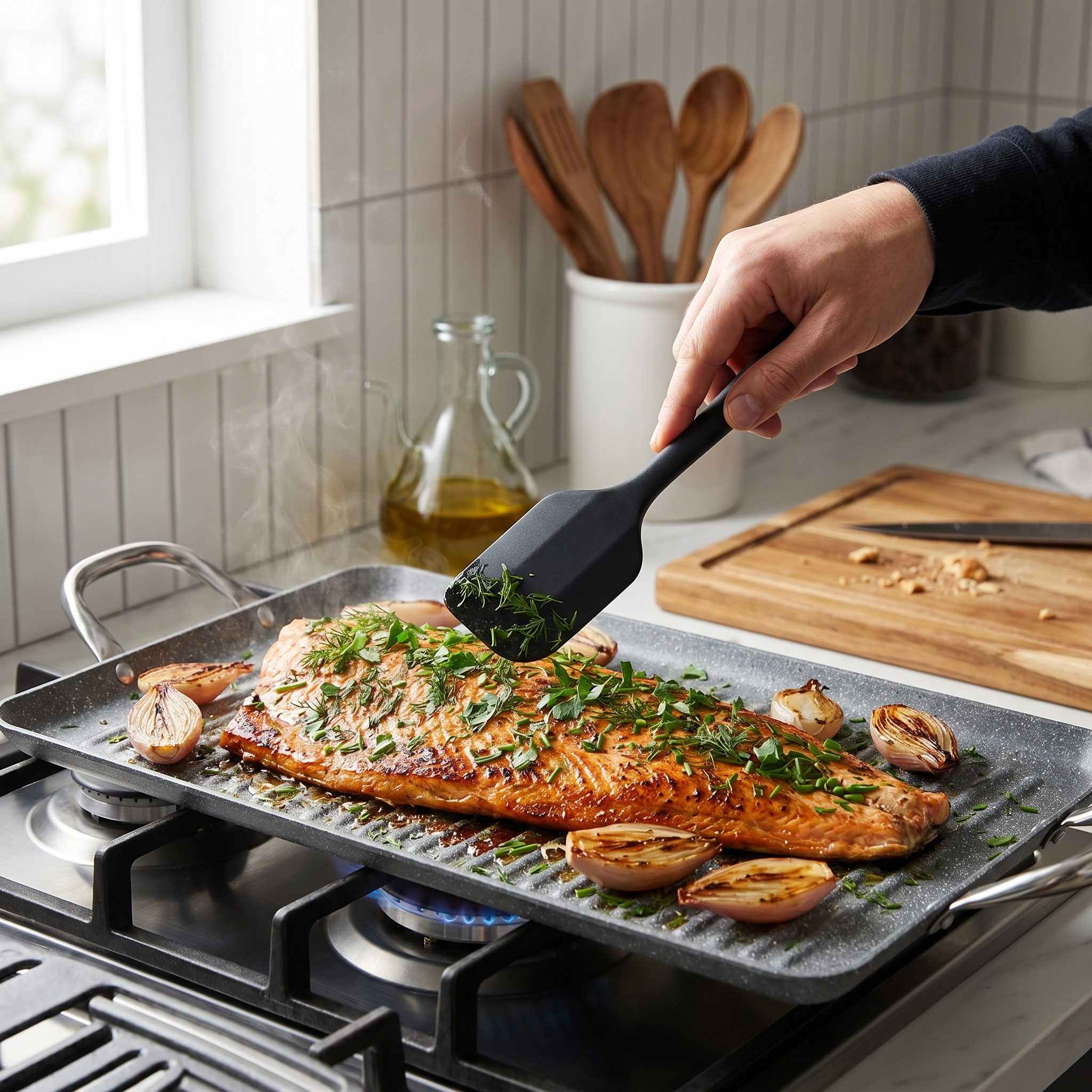 Tognana Mythos Marble Double Grill Pan 48x29cm | Non-Stick Italian Pan