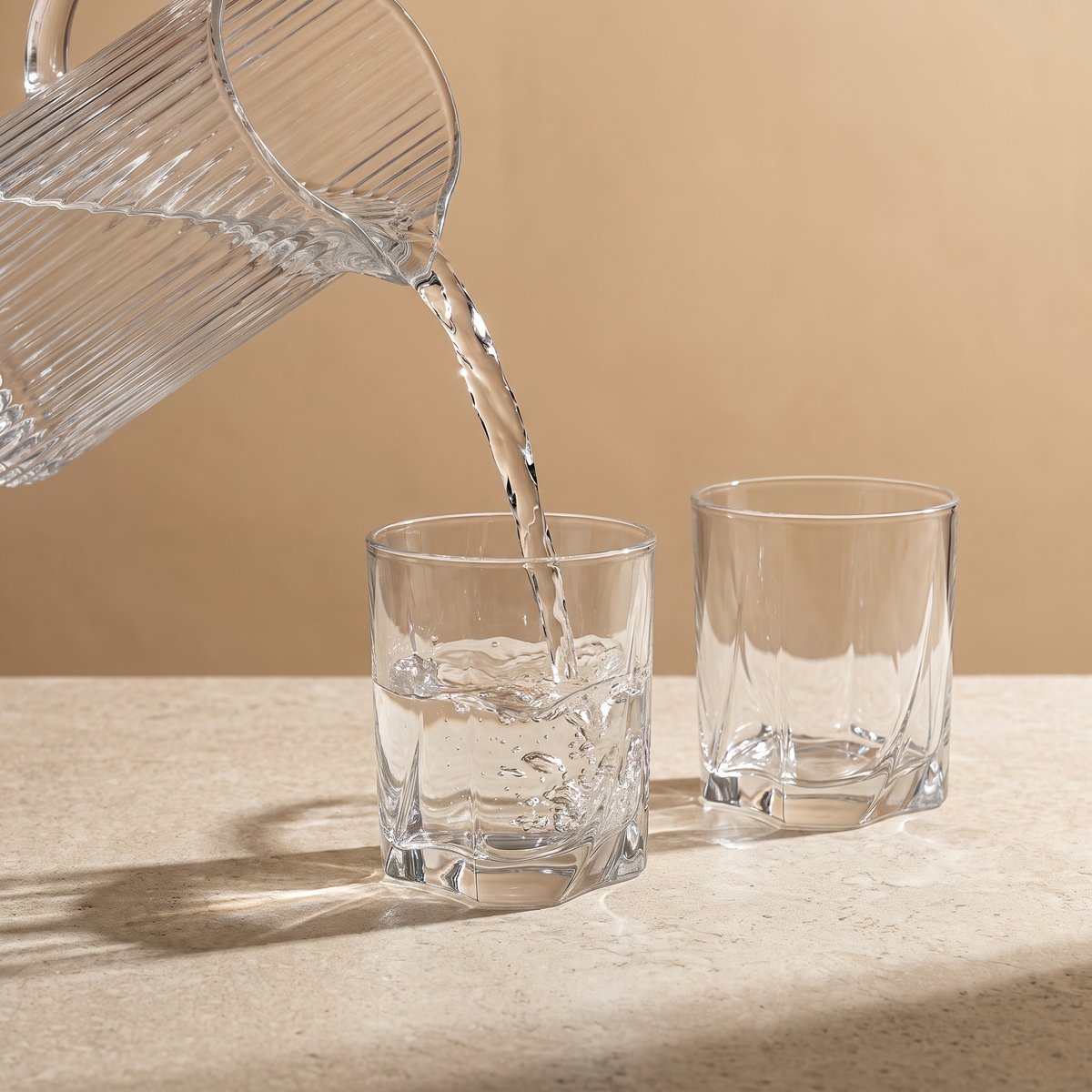 Pasabahce Luna  Glass Tumbler Set 6 Pieces Soda Lime Glass Water Juice Cups