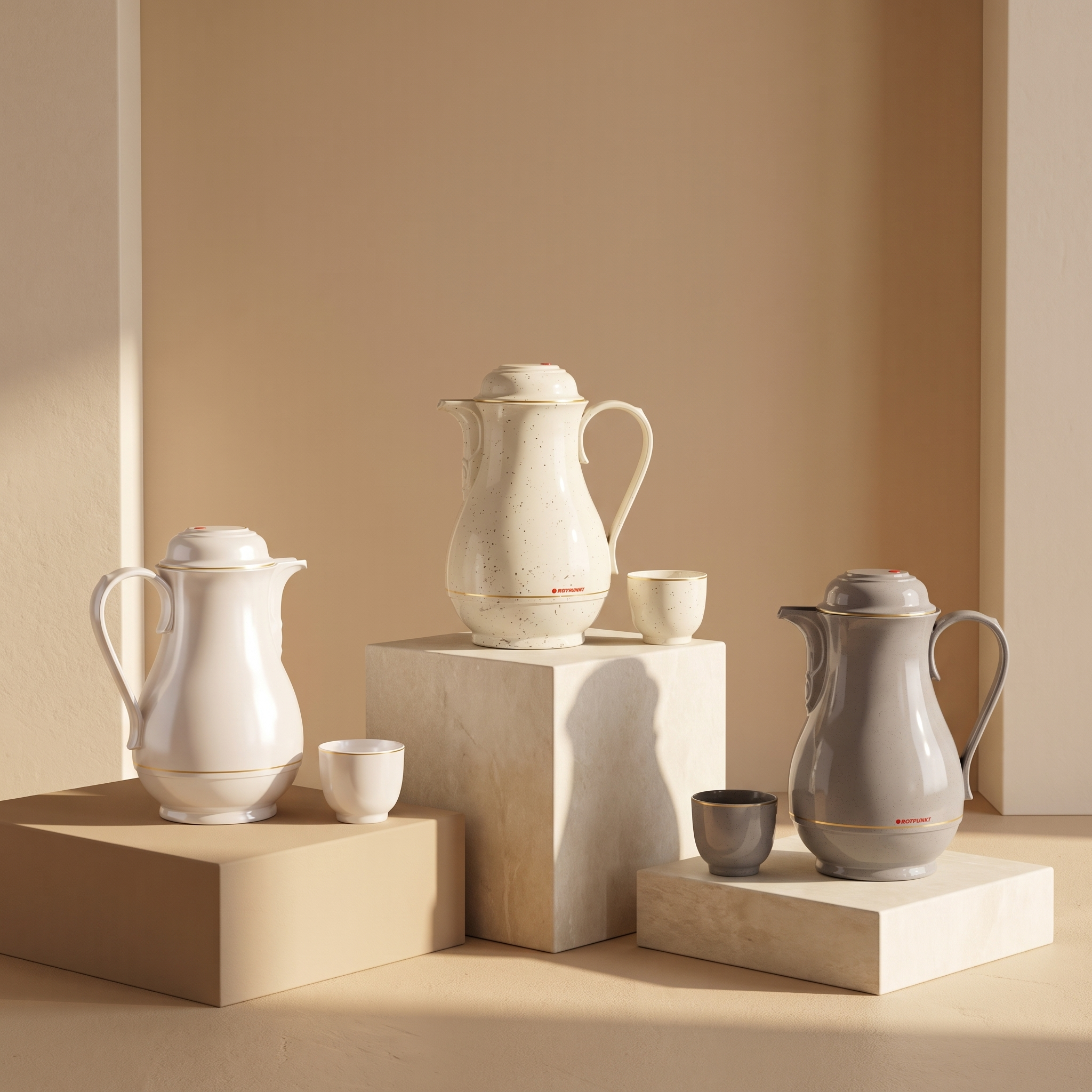 Rotpunkt Model 330 1 Liter Vacuum Handy Pots displayed in an elegant home setting