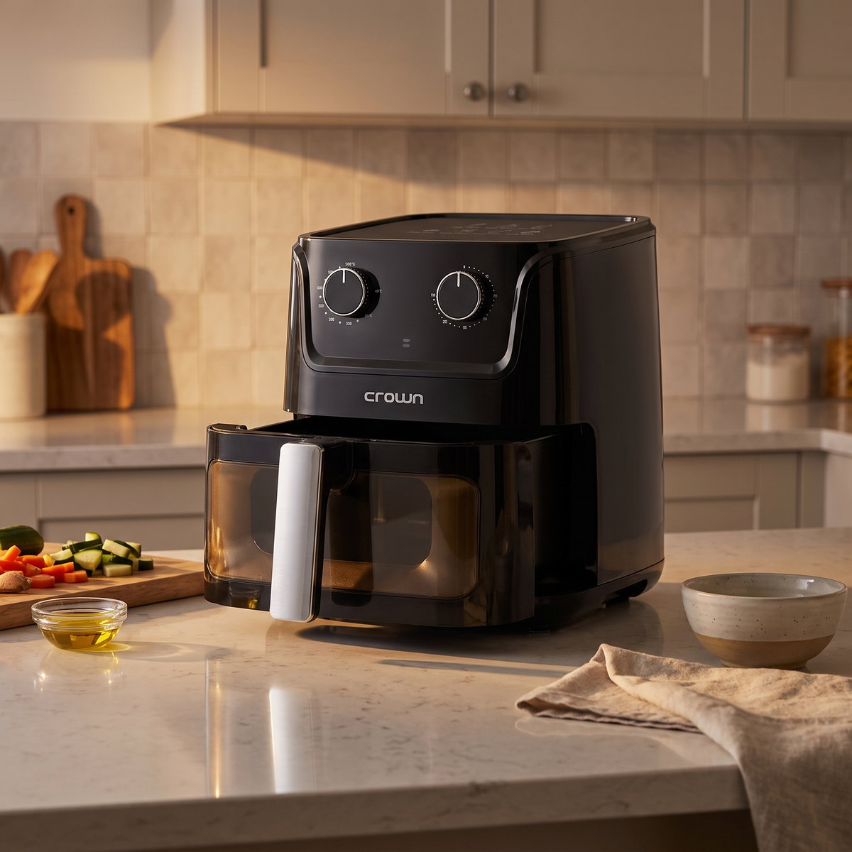 Crownline 5.5L Air Fryer with Visible Cooking Window & Rapid Hot Air Technology (AF-396)