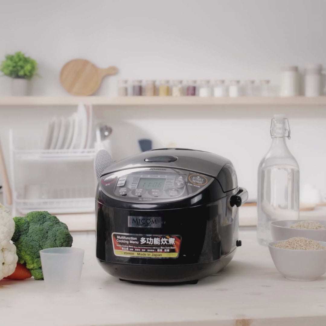 Load video: Zojirushi NL-GAQ10/18 Rice Cooker – Non-Stick, Multi-Menu, Easy to Use, Japanese Quality