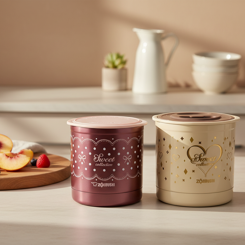 Zojirushi Premium Vacuum Insulated Jar - Beige/Pink