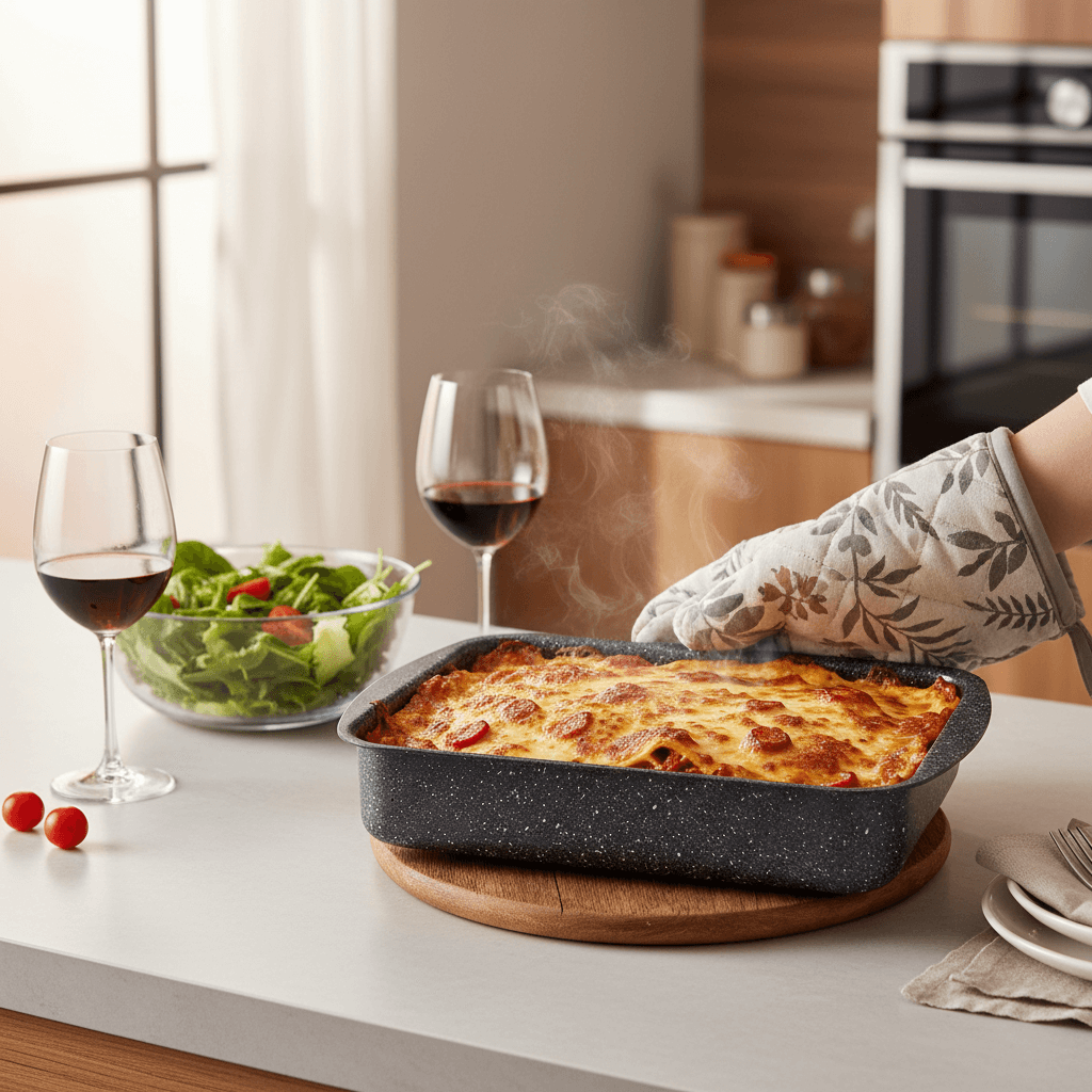 Tognana Rectangular Lasagna Non-Stick Baking Dish, 4 Sizes Marble Mythos